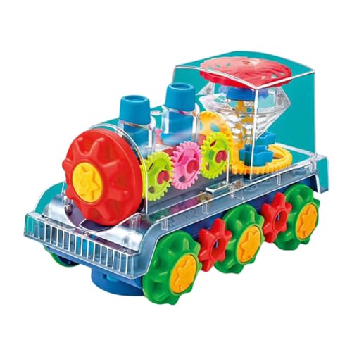 Cymwer Light Up Transparent Gear Car Spielzeug for Kinder, Bump and Go Spielzeugauto mit coolem Licht und Musik, automatische Lenkung Dynamisches Zahnrad-Auto for Baby Jungen und Mädchen von Cymwer