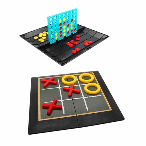 Cymwer Tic Tac Toe-Spiel, Noughts and Crosses-Spiel, XO Chess Classic-Brettspiele, 4-in-a-Row-Spiel, Strategie-Brettspiele, Reisespiele for Familien, Kinder und Erwachsene von Cymwer