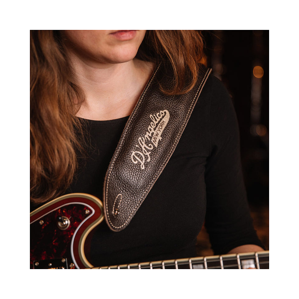 D&#39;Angelico Premium Leather Strap Brown Gitarrengurt von D&#39;Angelico