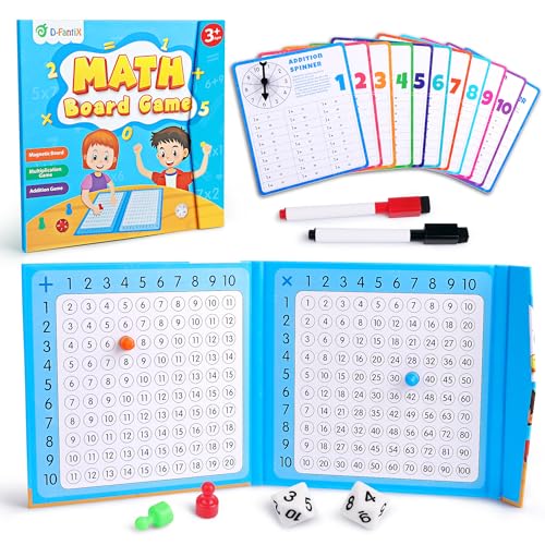 D-FantiX Magnetic Addition Multiplication Game Board, Math Games for Kids 8-12, Math Manipulatives for Elementary School Student, Montessori Math Learning Toys for Home Classroom von D-FantiX