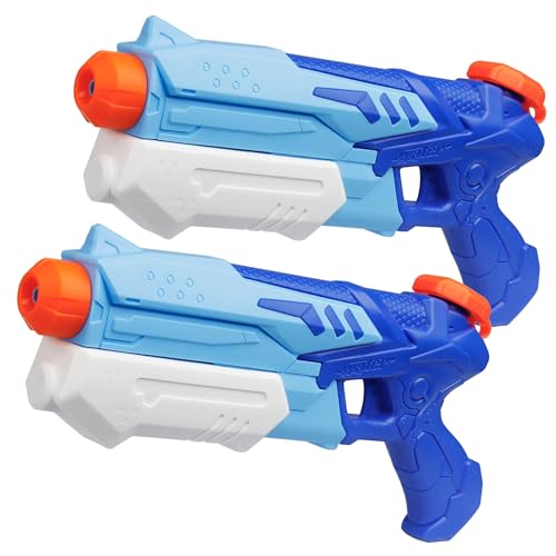 D-FantiX Wasserpistole für Kinder Erwachsene, 2 Stück Wasserpistolen 300ML Super Squirt Guns Wasser Soaker Blaster Große Reichweite bis zu 10 Meter Wasserspritzpistole Spritzpistole für Sommer von D-FantiX