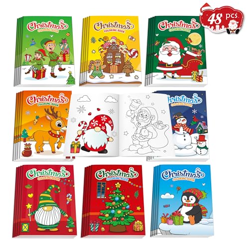 D-FantiX Weihnachts-Malbuch für Kinder, Weihnachtsgeschenke, 48 Stück von D-FantiX