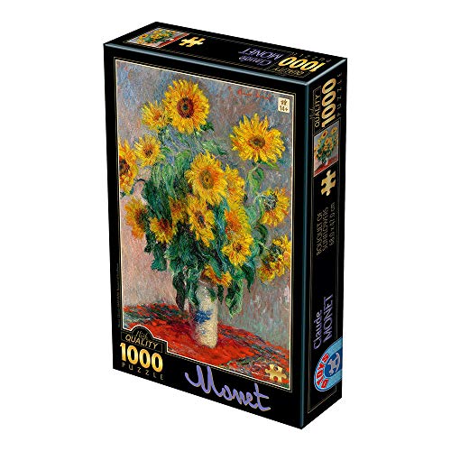 D-Toys Puzzle 5947502875864/CM 08 Puzzle 1000 pcs Monet Claude Bouquet of Sunflowers, Multicolor von D-Toys