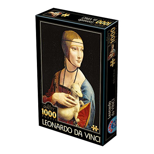 D-TOYS 2 Other License Puzzle 1000 Leonardo Da Vinci Lady with an Ermine, Multicolour von D-Toys