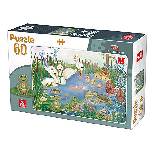 Deico Games Puzzle 5947502876496 Puzzle 60 pcs Lake Animals, Multicolor von D-Toys