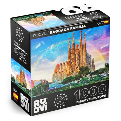 Roovi Puzzle Discover Europe - Sagrada Familia, Barcelona, Spanien 1000 Teile von D-Toys