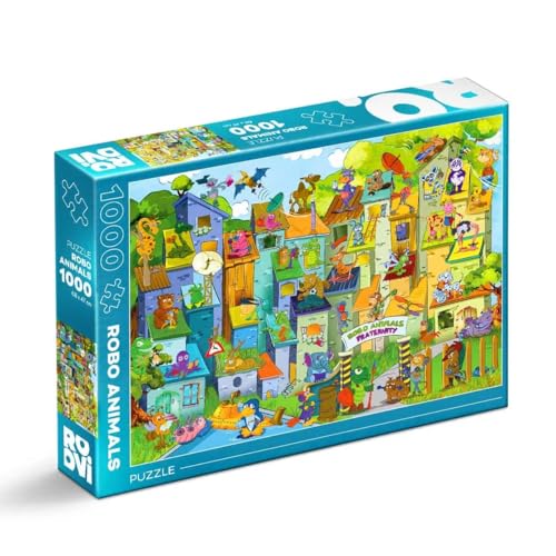 Roovi Puzzle Illustations - Robo Animals 1000 Teile von D-Toys