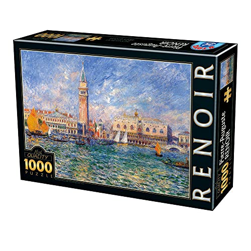 Unbekannt 74911-RE08 D-Toys Puzzle 1000 Teile-Pierre-Auguste Renoir: The Doge's Palace, Venice, Multicolor von D-Toys