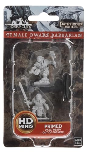 D&D WZK73694 - Pathfinder Battles Deep Cuts Wave 8 - Unpainted Miniatures - Female Dwarf Barbarian von Dungeons & Dragons