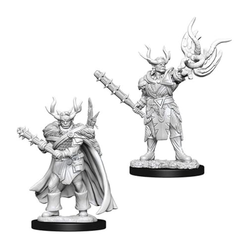 WizKids WZK73853 Pathfinder Deep Cuts Unpainted Miniatures: Wave 10: Male Half-Orc Druid Männlicher halber Zubehör, Einfarbig, Braun, Grün von Dungeons & Dragons