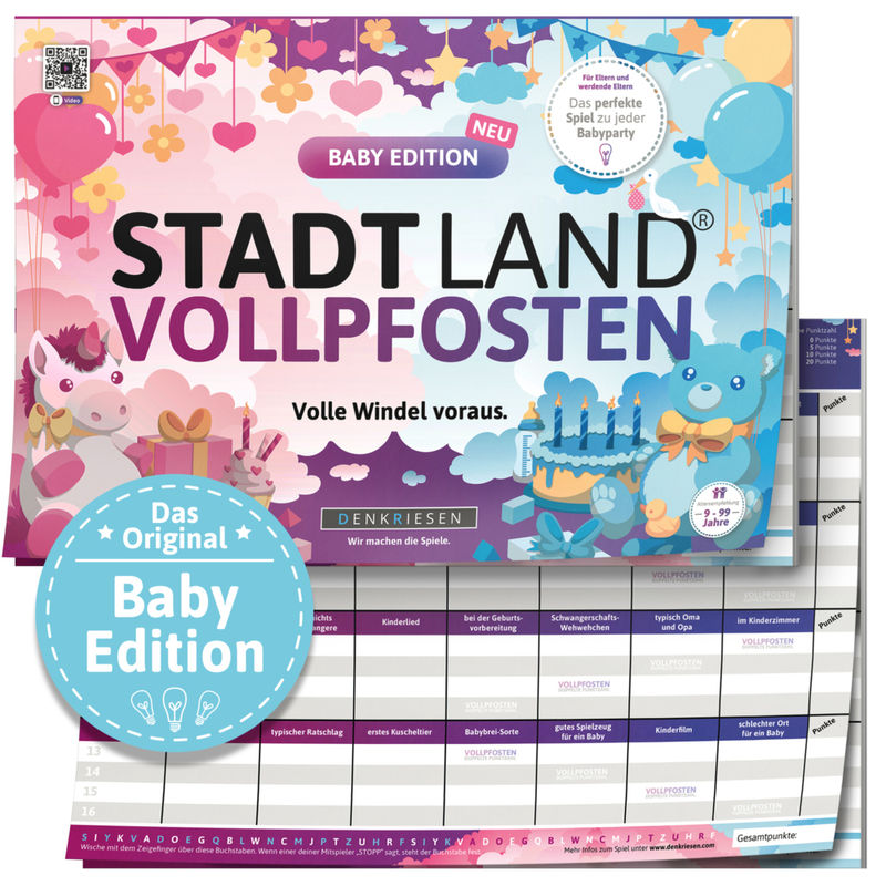 DENKRIESEN - STADT LAND VOLLPFOSTEN® - BABY EDITION - "Volle Windel voraus." - A4 von D&R DENKRIESEN