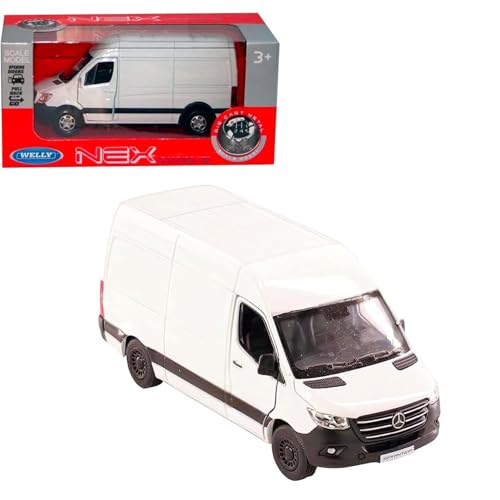 D.A.Y. Republic Offiziell lizenzierter Mercedes Benz Sprinter White Panel Van im Maßstab 1:48 Metall Druckguss Pull Back Action Spielzeug Modell (Mercedes Sprinter Van) von D.A.Y. Republic