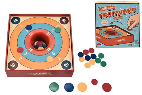 D.A.Y. Republic Traditionelles Tiddlywinks Tischspiel Old Classic Family Retro Skill Tiddly Winks Nostalgisches Brettspiel 2-4 Spieler von D.A.Y. Republic