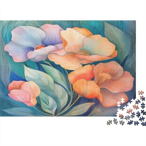 Watercolor Blumes Puzzle 1000 Teile, Erwachsene, Klassische Puzzle, Impossible Puzzle,GesKükenlichkeitsspiel Für Die Ganze Familie Erwachsenenpuzzle Ab 14 Jahren Puzzel 1000pcs (75x50cm) von DABDOKASR