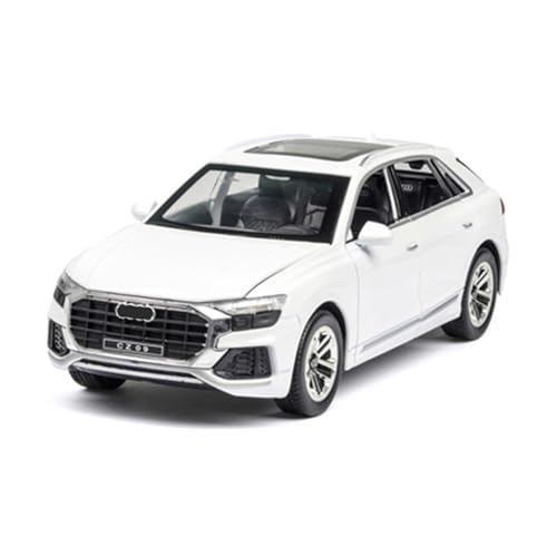 DADYA 1:24 Für Q8 SUV Legierung Automodell Druckguss Metall Spielzeugfahrzeuge Automodell Sound Und Licht Sammlung Spielzeug Geschenk(White,No Box) von DADYA