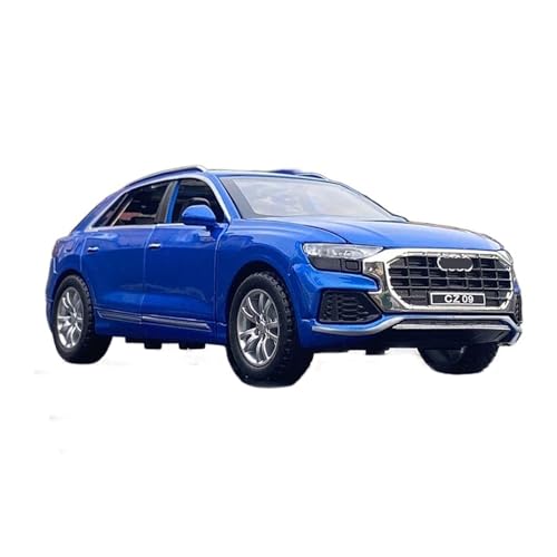 DADYA 1:32 Für Q8 SUV Legierung Automodell Diecast Metallfahrzeuge Automodell Sammlung Sound Und Licht Spielzeug Geschenk(Blu,with Box) von DADYA