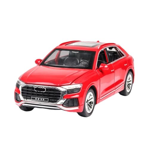 DADYA Maßstab 1/24 Für Q8-Legierung SUV-Automodell Metalldruckgussfahrzeuge Mit Ton Und Licht Pull Back-Geschenke(Rosso,with Box) von DADYA