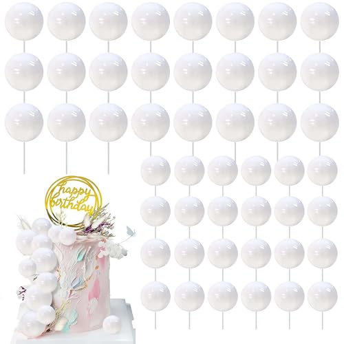 108 Stück Kugeln Kuchen Topper Dekorationen Cupcake Topper Ballons DIY Kuchen Einsatz Topper Schaumstoff Kuchen Topper Kugeln für Geburtstag Party Hochzeit Jahrestag Babyparty von DAGESVGI