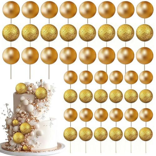 108 Stück Kugeln Kuchen Topper Dekorationen Cupcake Topper Ballons DIY Kuchen Einsatz Topper Schaumstoff Kuchen Topper Kugeln für Geburtstag Party Hochzeit Jahrestag Babyparty von DAGESVGI