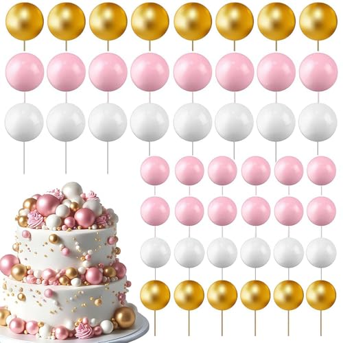 108 Stück Kugeln Kuchen Topper Dekorationen Cupcake Topper Ballons DIY Kuchen Einsatz Topper Schaumstoff Kuchen Topper Kugeln für Geburtstag Party Hochzeit Jahrestag Babyparty von DAGESVGI