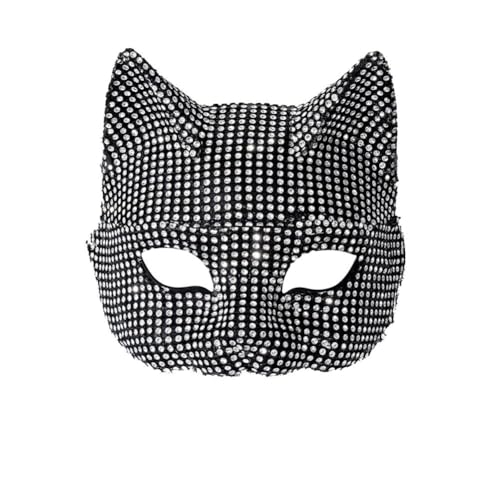 DAGESVGI Kostüm für Damen, Handschuhe, Strass-Maske, Halloween-Maske, Halloween-Kostüm, Party, Cosplay, Requisiten von DAGESVGI