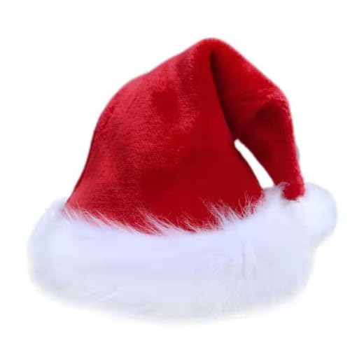 DAGESVGI Weihnachtsmütze für Erwachsene und Kinder, Unisex, festliche Party, D4Z2, Weihnachtsmannmütze, lang, Plüsch, Rot, 1 Stück von DAGESVGI