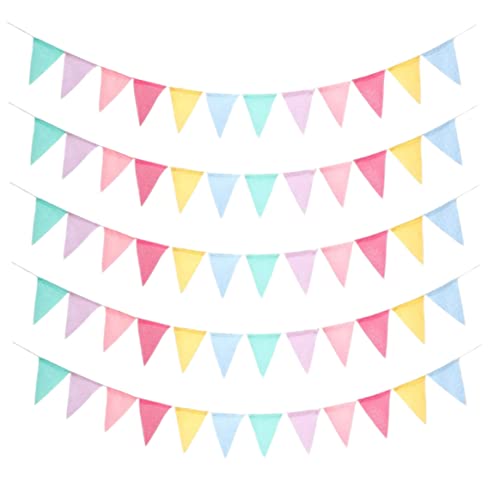 DAGLLGEW Buntes Wimpelflaggen Pastellstoff Dreieck Flaggen Dekoratives Amme für Babyparty Eröffnung Studen Graduation Geburtstagsfeier 60pcs von DAGLLGEW