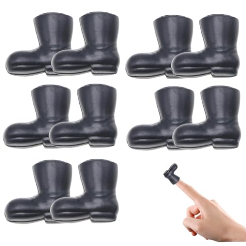 DAGLLGEW 5 Paar Puppenschuhe Schwarze kleine süße realistische Mini-Stiefel Starke Kleidung-resistente Gummi-Miniatur-Weihnachtsornamente für Festival Home Indoor DIY-Handwerk von DAGLLGEW