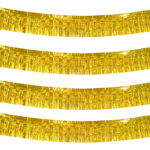 DAGLLGEW Goldene Folienrandgirlande hängen Metallic -Streamer 10 Fuß Goldene Lastel Randgirlande für Geburtstag Hochzeitsdusche Abschlussfeier Party Dekorationen von DAGLLGEW