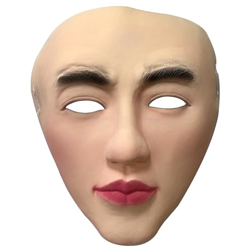 DAGLLGEW Halloween Maske Mysteriöse gruselige realistische Gesichtsmaske Latex weiche hautfreundliche verstellbare atmungsaktive Latexmaske für Halloween Party Cosplay (männliches Gesicht) von DAGLLGEW