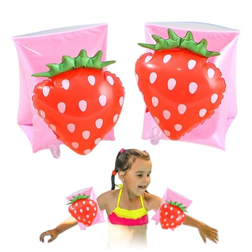 DAGLLGEW Kinderarmbänder Schwimmen Armband für Kinder aufblasbare Schwimmarmband Süßes Float Armband Schwimmtraining bei 3 6 1Pair Strawberry von DAGLLGEW