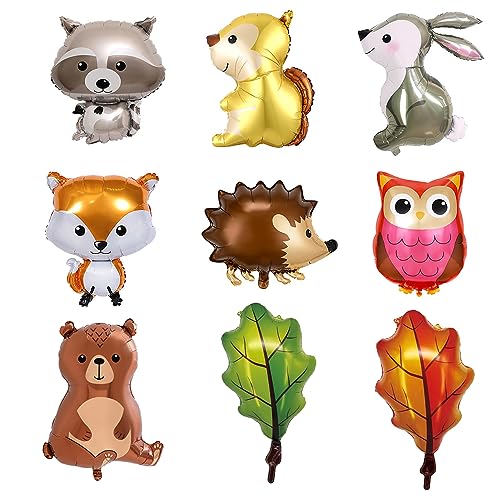 DAGORD 10 Stück Folienballon Waldtiere Helium Ballons Jungle Tiere Dschungel Luftballons Tierballons Kinder Folienballons Tiere Luftballons Tiere für Kinder Geburtstag Party Dekorationen von DAGORD