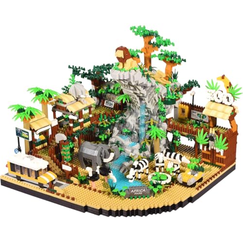 DAHONPA Desert Zoo Mikro-Mini-Baustein-Sets, mit Löwen, Elefanten, Zebras, Tieren, Park-Bauset, Architekturgeschenke für Erwachsene und Kinder, 4800 Teile von DAHONPA