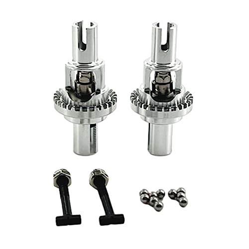 DAIHAOEE 2X Vorne und Hinten Metall Differential 28T Diff Getriebe Starke Zubehör for Wltoys 1/28 284161 284131 284010 K989 K969 RC Modell Auto(Silver) von DAIHAOEE