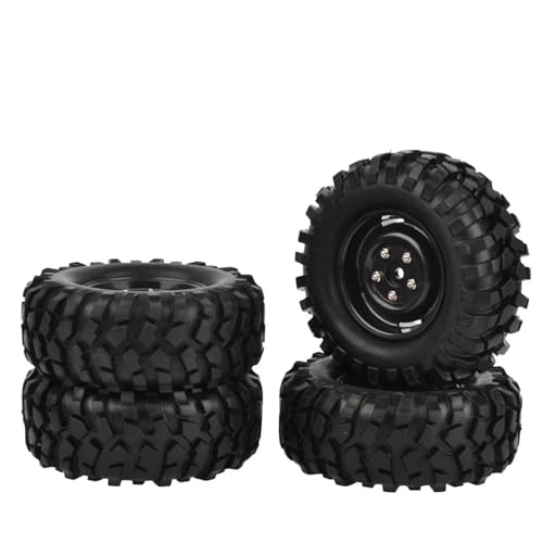 4 Stück 96 mm 1,9 Zoll Gummireifen/Reifen und Felgen for Axial SCX10 D90 for Tamiya CC01 1:10 RC Rock Crawler Car von DAIHAOEE