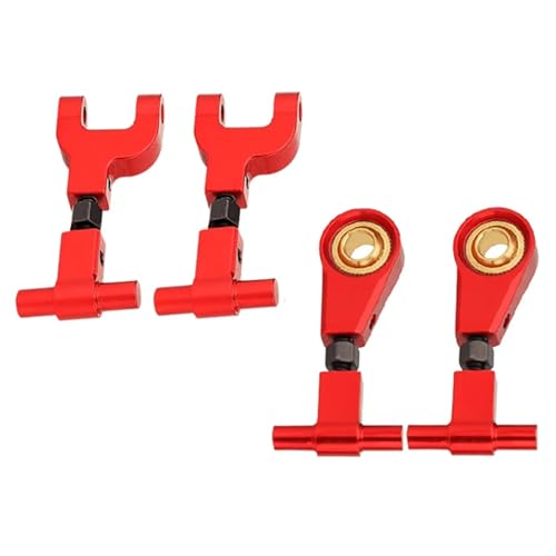 4 stücke Aluminium Legierung Einstellbare Front Upper Suspension Arme Und Rear Upper Schaukel Arme for Tamiya TT02 1/10 RC Auto Upgrade Teile(Rood) von DAIHAOEE