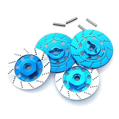 4 stücke Metall Bremsscheibe Rad Hex Hub Adapter 12mm for Tamiya TT01 TT02 HPI HSP 94123 for Sakura D4 1/10 RC On Road Racing Auto(Light Blue) von DAIHAOEE