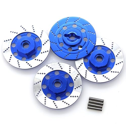 4 stücke Metall Bremsscheibe Rad Hex Hub Adapter 12mm for Tamiya TT01 TT02 HPI HSP 94123 for Sakura D4 1/10 RC On Road Racing Auto(Rood) von DAIHAOEE