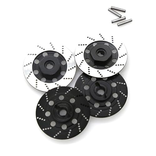 4 stücke Metall Bremsscheibe Rad Hex Hub Adapter 12mm for Tamiya TT01 TT02 HPI HSP 94123 for Sakura D4 1/10 RC On Road Racing Auto(Zwart) von DAIHAOEE