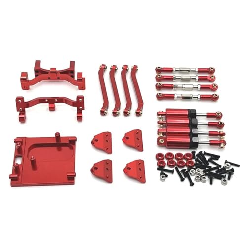 DAIHAOEE 1/12 Neue MN99S ferngesteuerte Auto-Ersatzteile, Metall-Upgrade, Spurstange, Stoßdämpfer, Kit-Tasche(Rood) von DAIHAOEE