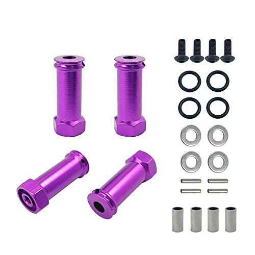 DAIHAOEE 1 Set 30mm Adapter Erweiterte Combiner Koppler 12mm Rad Hex Hub Stick Adapter for Wltoys 144001 124019 A959 RC Auto Teile(Purple) von DAIHAOEE