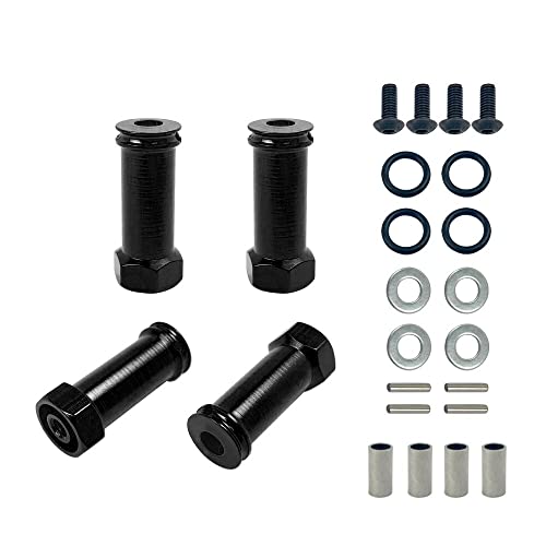 DAIHAOEE 1 Set 30mm Adapter Erweiterte Combiner Koppler 12mm Rad Hex Hub Stick Adapter for Wltoys 144001 124019 A959 RC Auto Teile(Zwart) von DAIHAOEE