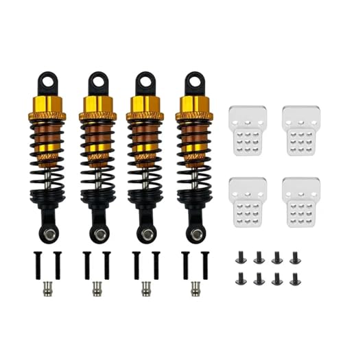 DAIHAOEE 1 Set RC Auto Metall Stoßdämpfer Öl Gefüllt Typ Mit Schock Turm for WPL C14 C24 for MN D90 d91 MN99 99 Einstellbare Upgrade Teile(Gold) von DAIHAOEE