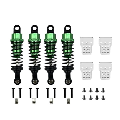 DAIHAOEE 1 Set RC Auto Metall Stoßdämpfer Öl Gefüllt Typ Mit Schock Turm for WPL C14 C24 for MN D90 d91 MN99 99 Einstellbare Upgrade Teile(Green) von DAIHAOEE