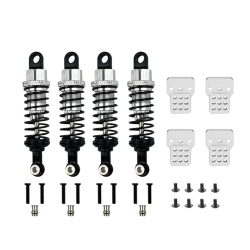 DAIHAOEE 1 Set RC Auto Metall Stoßdämpfer Öl Gefüllt Typ Mit Schock Turm for WPL C14 C24 for MN D90 d91 MN99 99 Einstellbare Upgrade Teile(Silver) von DAIHAOEE