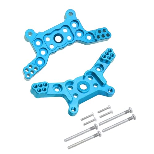 DAIHAOEE 2 Stücke for Mjx for Hyper Go 14209 14210 Metall Vorne Hinten Stoßdämpfer Turm Stoßdämpfer Halterung Montieren Fernbedienung Auto Aluminium Upgrade Teile(Blauw) von DAIHAOEE