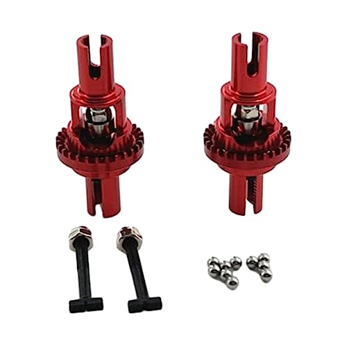 DAIHAOEE 2X Vorne und Hinten Metall Differential 28T Diff Getriebe Starke Zubehör for Wltoys 1/28 284161 284131 284010 K989 K969 RC Modell Auto(Rood) von DAIHAOEE