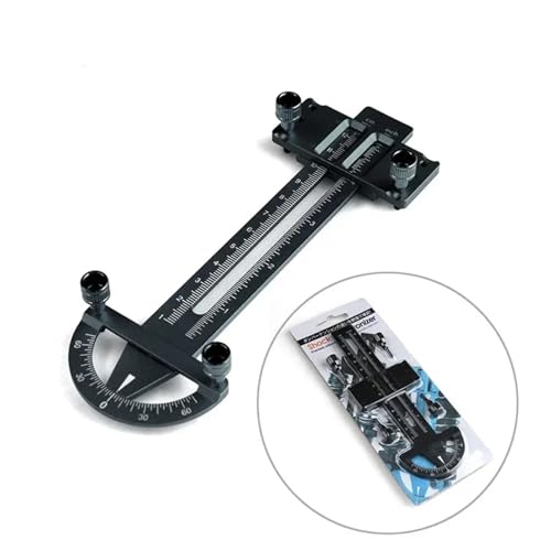 DAIHAOEE 3 In 1 Höhenmesser Lineal Aluminium Metallteile Rad RC Straßenauto Set Up Tool Chassis Camber Ride Dip Angle Suspension Einfaches Spielzeug(Zwart) von DAIHAOEE