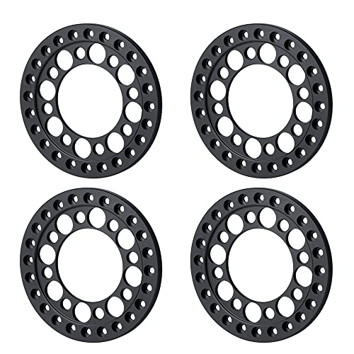 DAIHAOEE 4PCS RC Auto Rad Ringe for 1,9 & 2,2 for Beadlock Räder Felge 1/10 RC Crawler Axial SCX10 90046 for Wraith 90018 TRX4(1.9inch Black) von DAIHAOEE