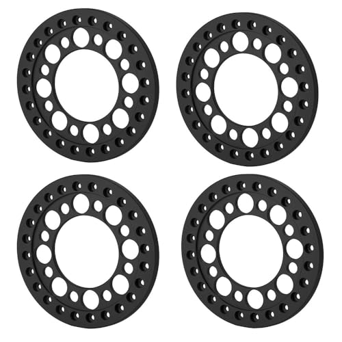 DAIHAOEE 4PCS RC Auto Rad Ringe for 1,9 & 2,2 for Beadlock Räder Felge 1/10 RC Crawler Axial SCX10 90046 for Wraith 90018 TRX4(2.2inch Black) von DAIHAOEE